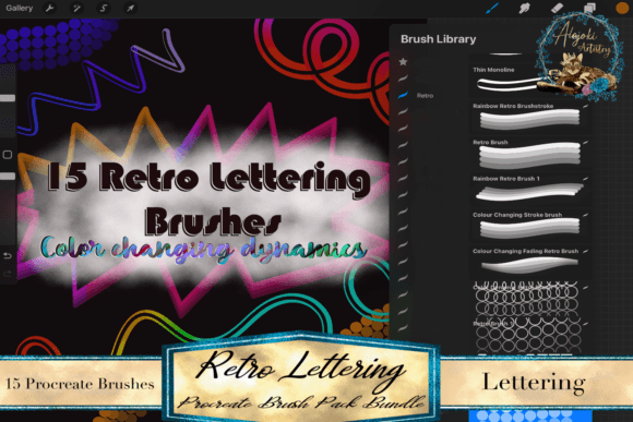 Download Retro | Procreate Lettering Brushes - Procreate lettering Collection