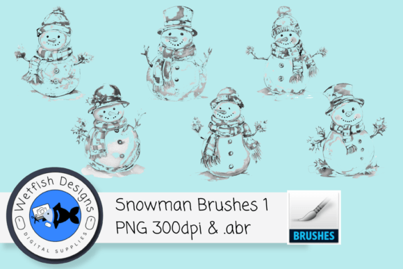 Download 6 High Resolution Snowman Brushes - Snowman Collection