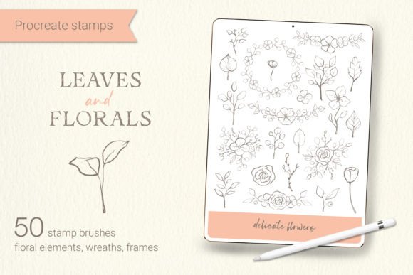 Download Leaves and Florals Procreate Stamps - Leaves Collection