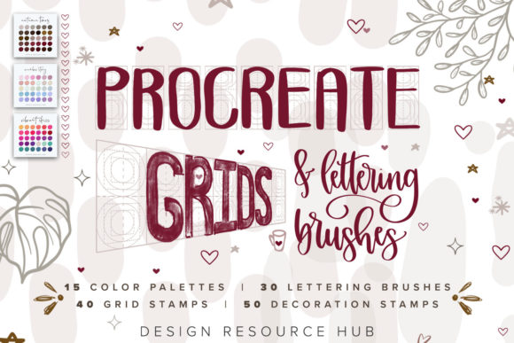 Download Procreate Lettering, Grid, &amp; Texture Set - Procreate lettering Collection