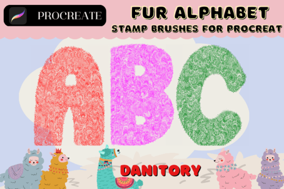 Download Fur Alphabet Stamp Brushes for Procreate - Brushes for procreate Collection