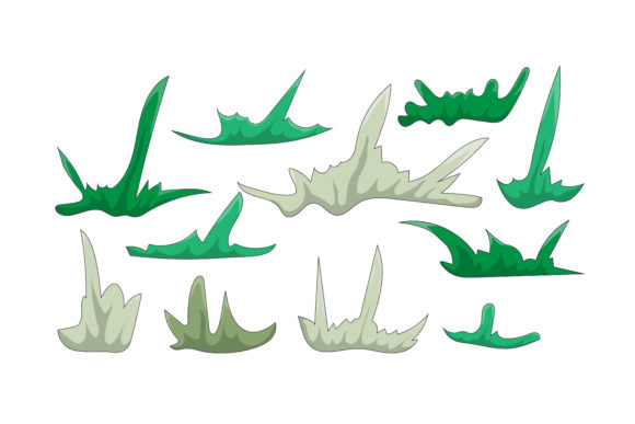 Download Set of Cartoon Bunches of Grass. - Premium Bundle