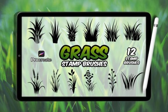 Download Grass Brush Stamp Set for Procreate - Premium Resources