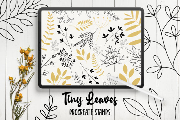 Download Hand Drawn Leaves Procreate Stamps - Leaves Collection